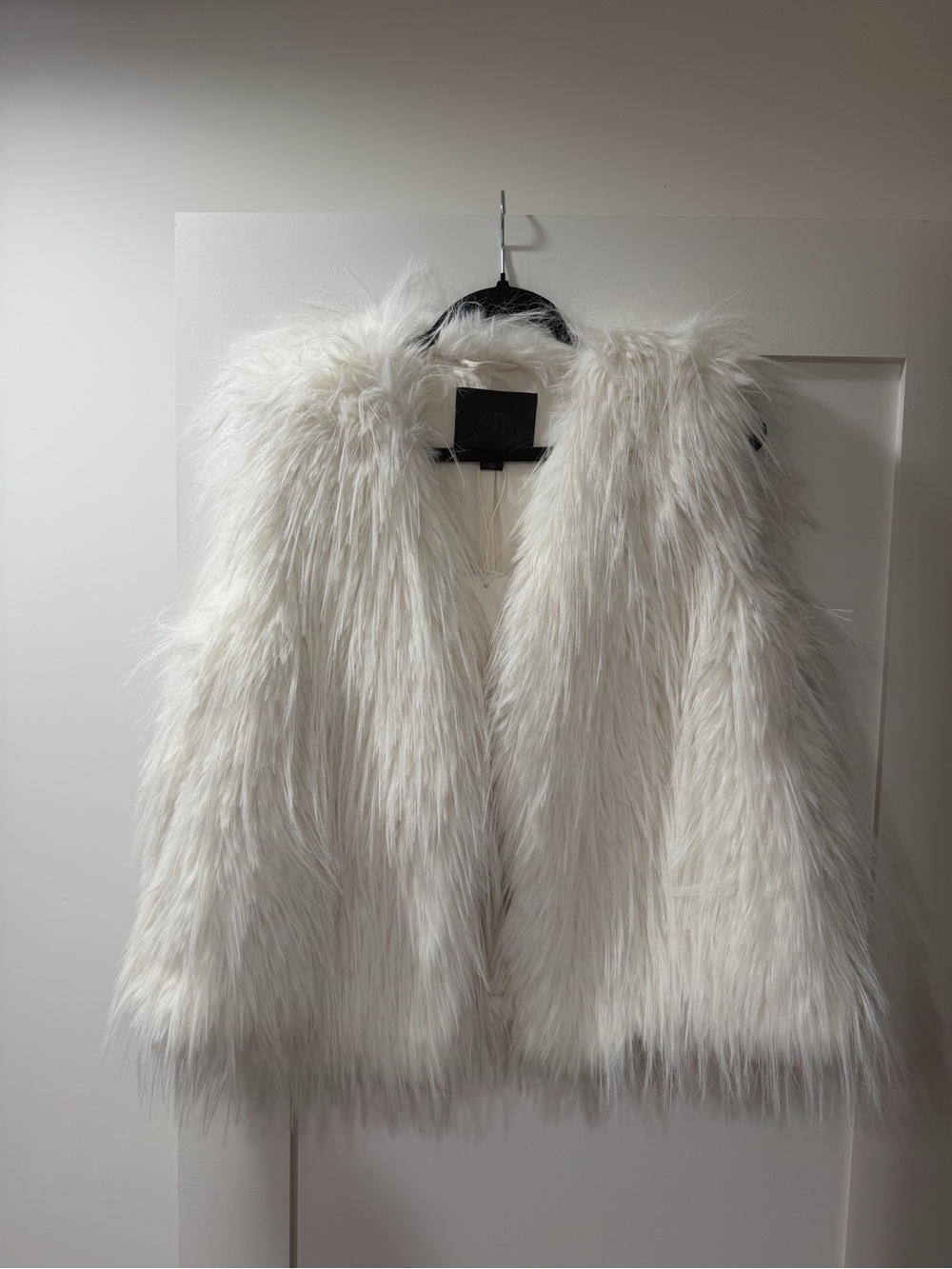 Zara White Faux Fur Teddy Jacket
